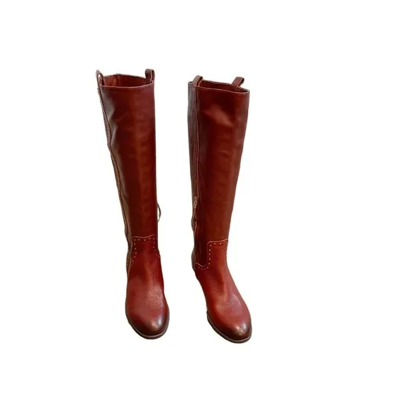 Sam Edelman Knee High Prina Fashion Boots Leather Brown Women's Size 7M NWOB