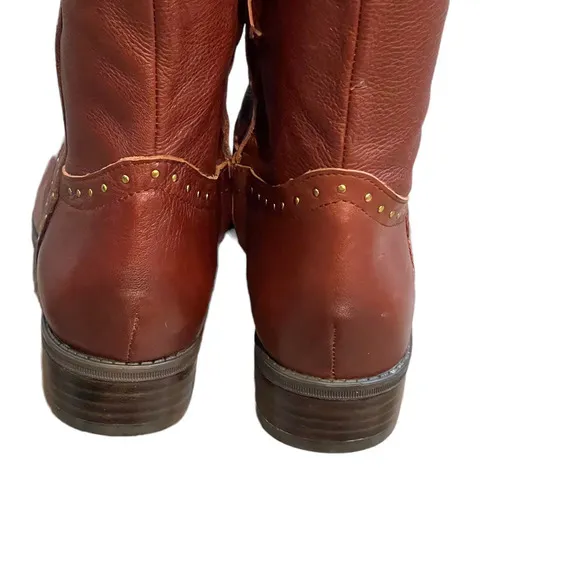 Sam Edelman Knee High Prina Fashion Boots Leather Brown Women's Size 7M NWOB