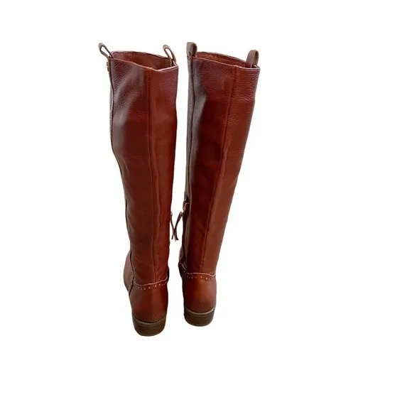 Sam Edelman Knee High Prina Fashion Boots Leather Brown Women's Size 7M NWOB