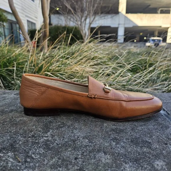 Sam Edelman Lior Horse Bit Loafer Size  9 M Tan Brown Leather Slip On Flat Shoes