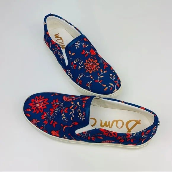 Sam Edelman Peony Floral Slip on Sneakers 6.5
