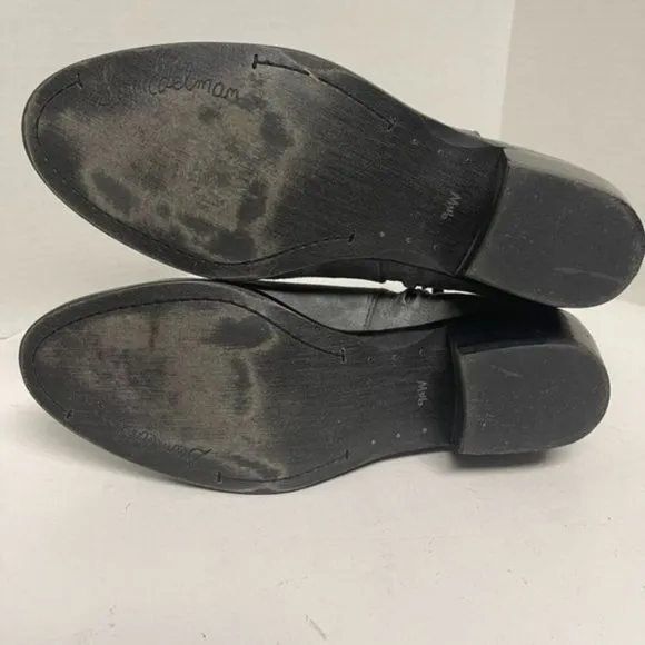 Sam Edelman Petty Suede Ankle Boots Gray Side Zip Low Heel Booties Women's 9.5
