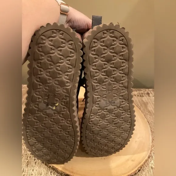 Sam Edelman Reve Fay Leather Fur Bootie Boots Shoes in Grey &amp; Blush Size 8.5