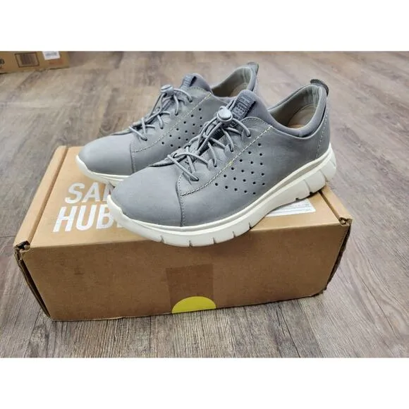 Samuel Hubbard Women's 7M Flight Sport Athletic Sneaker Light Gray Leather Shoes