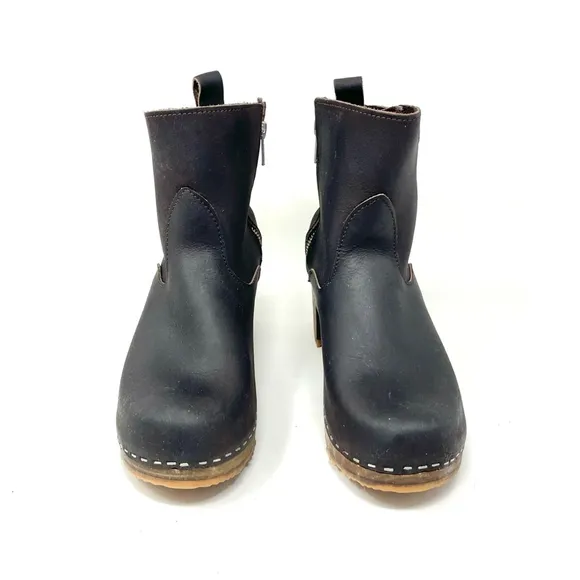 Sandgrens Manhattan Clog Boots in Dark Brown Leather Size 40 (fits 39)