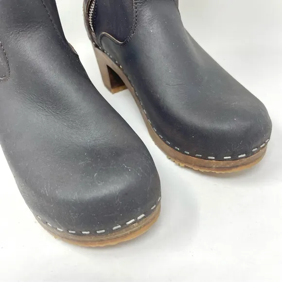 Sandgrens Manhattan Clog Boots in Dark Brown Leather Size 40 (fits 39)