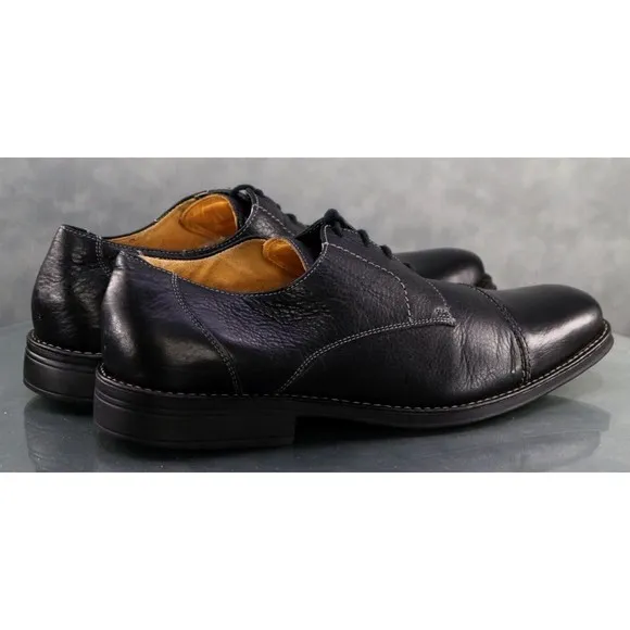 Sandro Moscoloni $130 Men's Comfort Cap Toe Dress Shoes Size 12 D Leather Black