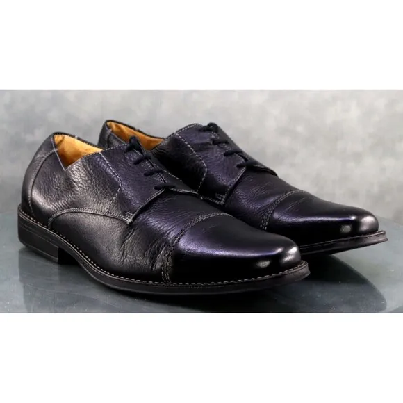 Sandro Moscoloni $130 Men's Comfort Cap Toe Dress Shoes Size 12 D Leather Black