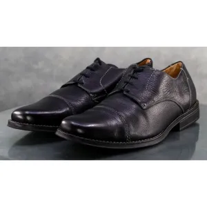 Sandro Moscoloni $130 Men's Comfort Cap Toe Dress Shoes Size 12 D Leather Black