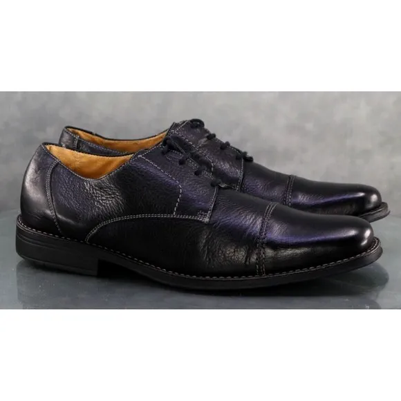Sandro Moscoloni $130 Men's Comfort Cap Toe Dress Shoes Size 12 D Leather Black