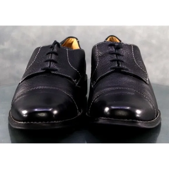 Sandro Moscoloni $130 Men's Comfort Cap Toe Dress Shoes Size 12 D Leather Black