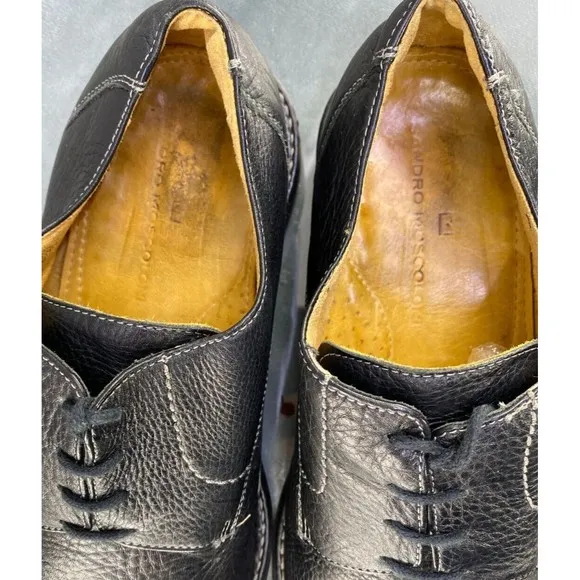 Sandro Moscoloni $130 Men's Comfort Cap Toe Dress Shoes Size 12 D Leather Black