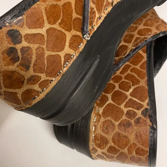 SANITA Danish Clogs Animal Pattern Upper Shoes 40