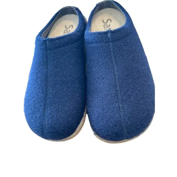 Sanita Women’s Wool Felt Clog Slippers, Navy Blue, Size 7 Womens Shoes