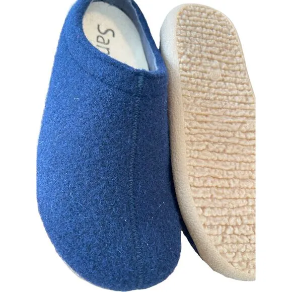 Sanita Women’s Wool Felt Clog Slippers, Navy Blue, Size 7 Womens Shoes
