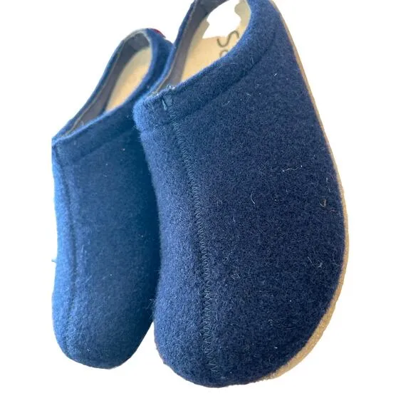Sanita Women’s Wool Felt Clog Slippers, Navy Blue, Size 7 Womens Shoes