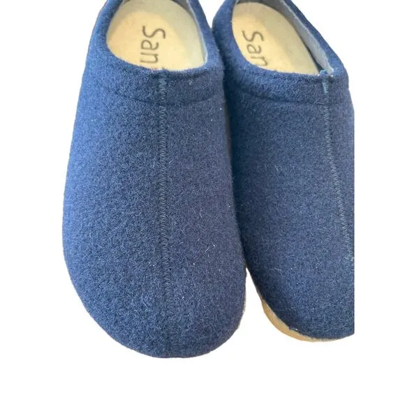 Sanita Women’s Wool Felt Clog Slippers, Navy Blue, Size 7 Womens Shoes