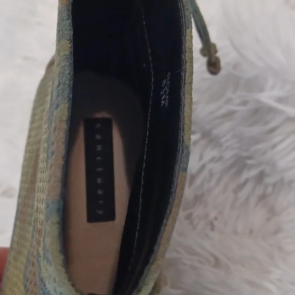 Santuary ​Open-Toe Faux Suede Green Camo Print Ankle Boots