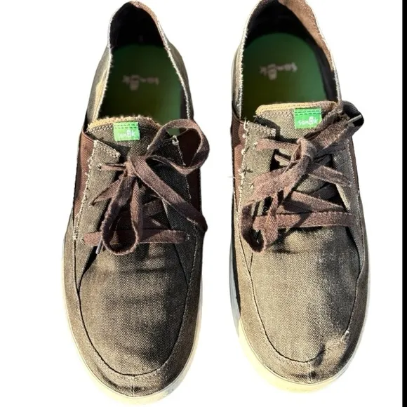 Sanuk Brown Shaka Lite Shoes Size 11 Canvas Comfort Shoes