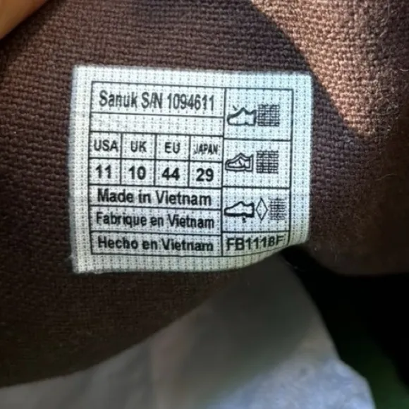 Sanuk Brown Shaka Lite Shoes Size 11 Canvas Comfort Shoes