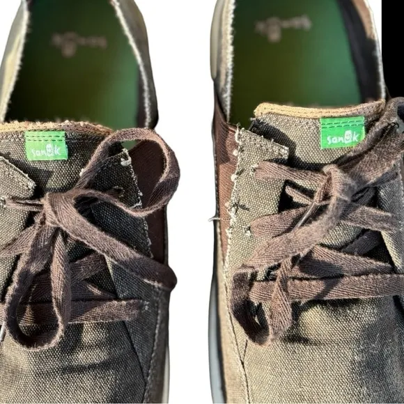 Sanuk Brown Shaka Lite Shoes Size 11 Canvas Comfort Shoes