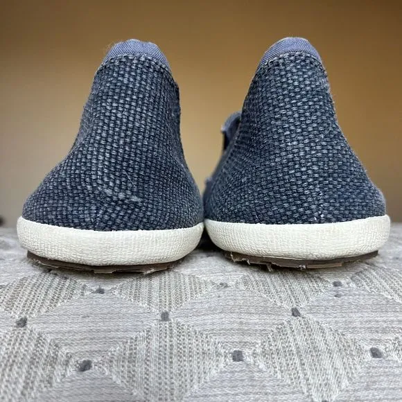 Sanuk Navy Blue Gray Fabric Slip On Casual Loafer Shoes Surfer Beach Men’s 14