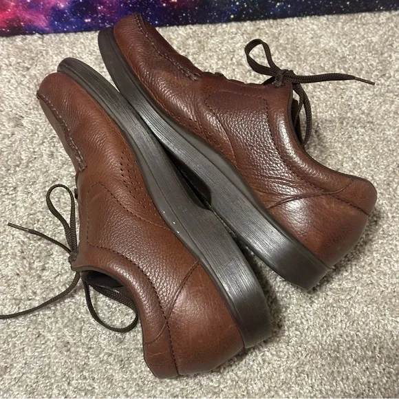 SAS 'Bout Time' Mens Brown Leather Lace-Up Comfort Shoes Sz 12 WW Tripad Walking