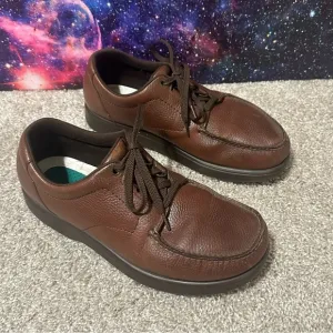 SAS 'Bout Time' Mens Brown Leather Lace-Up Comfort Shoes Sz 12 WW Tripad Walking