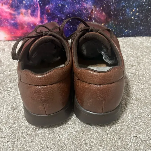 SAS 'Bout Time' Mens Brown Leather Lace-Up Comfort Shoes Sz 12 WW Tripad Walking