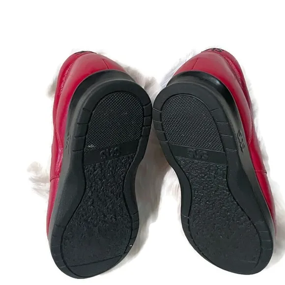 SAS Free Time Red Leather Walking Shoes