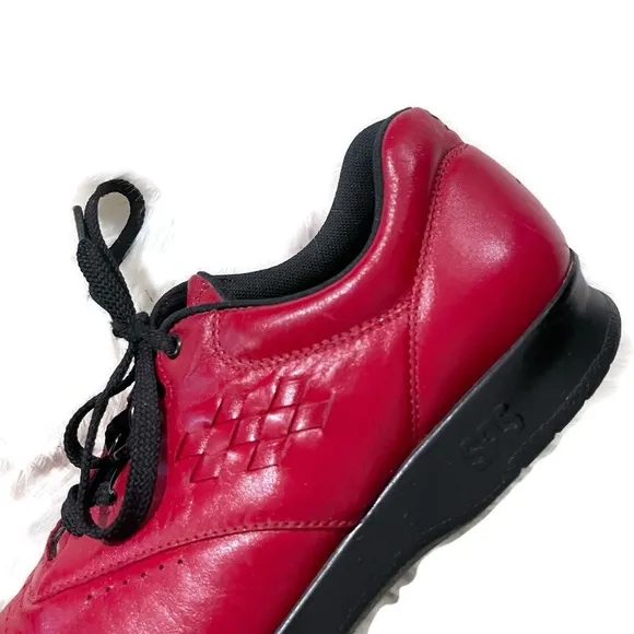 SAS Free Time Red Leather Walking Shoes