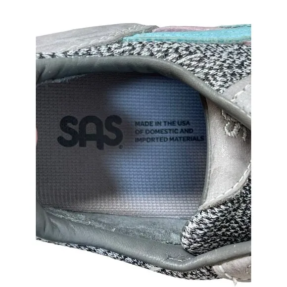 SAS Tour Mesh Lux Cinder Gray Pink Suede Walking Shoes Tripad Comfort Women 8.5
