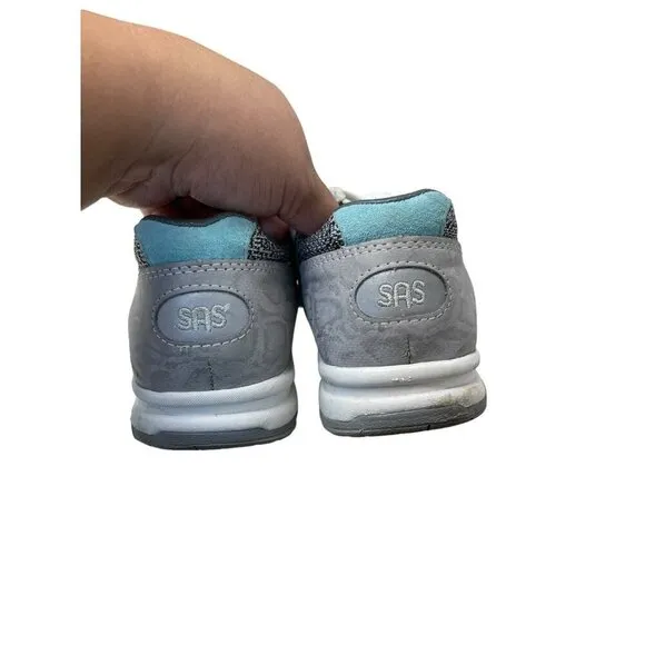 SAS Tour Mesh Lux Cinder Gray Pink Suede Walking Shoes Tripad Comfort Women 8.5