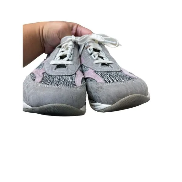 SAS Tour Mesh Lux Cinder Gray Pink Suede Walking Shoes Tripad Comfort Women 8.5