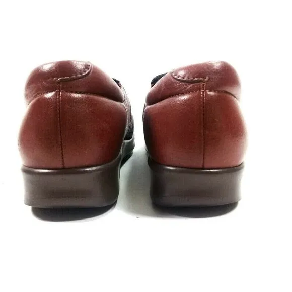 SAS Women Weave Slip-on Leather Chestnut USA Shoes
