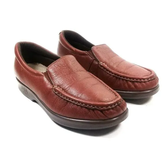 SAS Women Weave Slip-on Leather Chestnut USA Shoes
