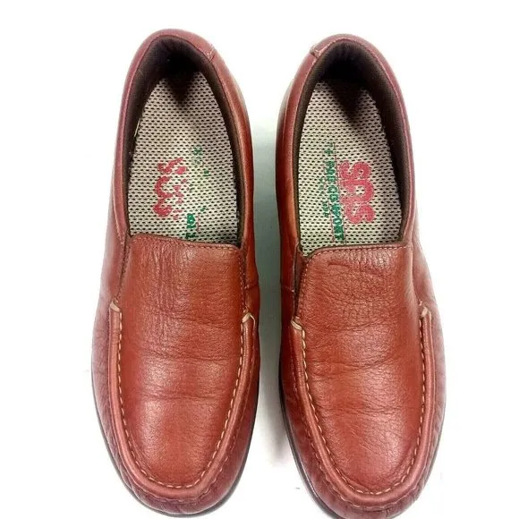 SAS Women Weave Slip-on Leather Chestnut USA Shoes