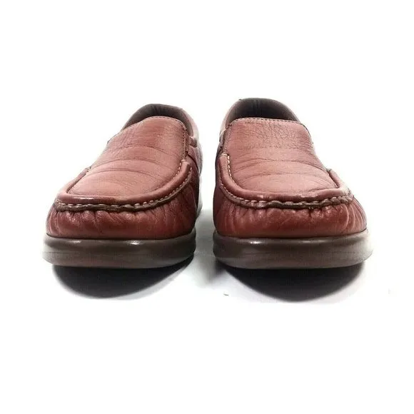 SAS Women Weave Slip-on Leather Chestnut USA Shoes