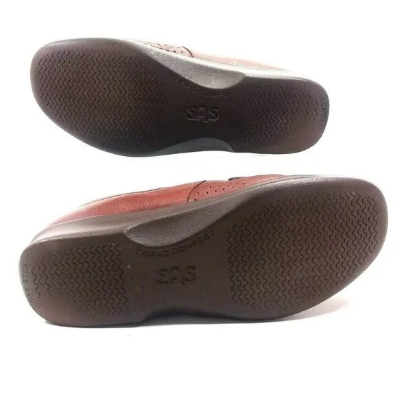 SAS Women Weave Slip-on Leather Chestnut USA Shoes