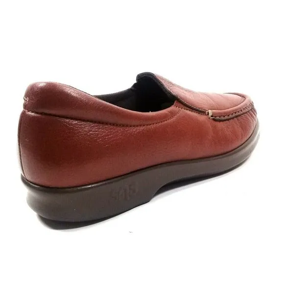 SAS Women Weave Slip-on Leather Chestnut USA Shoes