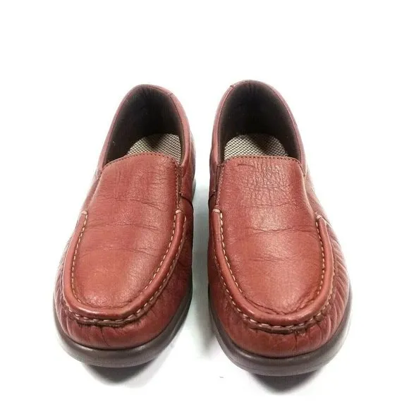 SAS Women Weave Slip-on Leather Chestnut USA Shoes