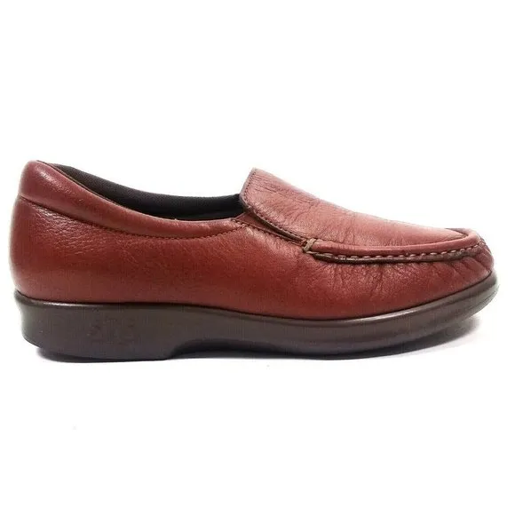 SAS Women Weave Slip-on Leather Chestnut USA Shoes