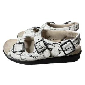 SAS Women's 7 Relaxed Cloud Heel Strap Sandals Shoes Snake Skin Embossed
