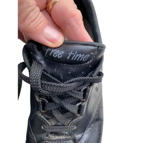 SAS Womens Free Time Black Leather Comfort Walking Shoes Size 8M