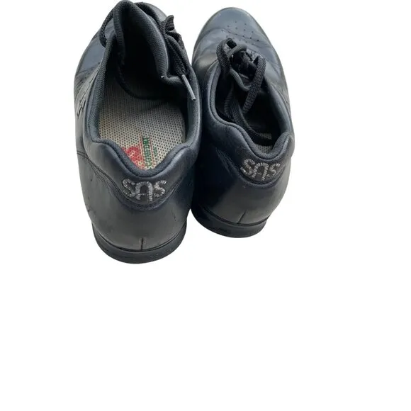 SAS Womens Free Time Black Leather Comfort Walking Shoes Size 8M
