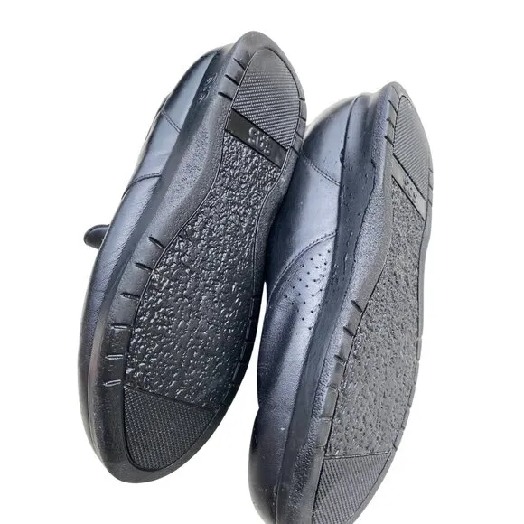 SAS Womens Free Time Black Leather Comfort Walking Shoes Size 8M