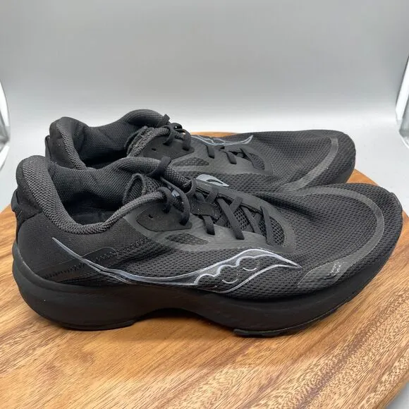 Saucony Axon 3 Shoes Mens Size 14 Triple Black Running Training Gym Walking