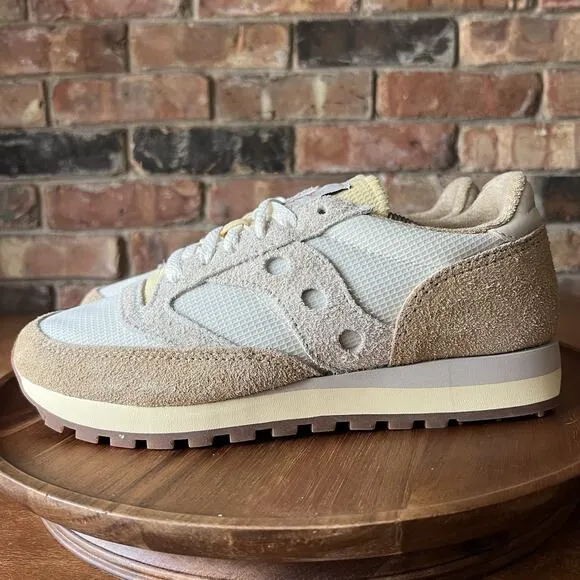Saucony Jazz 81 S70766-1 Mens White Tan Suede Sneakers Shoes Men's 8 Women's 9.5