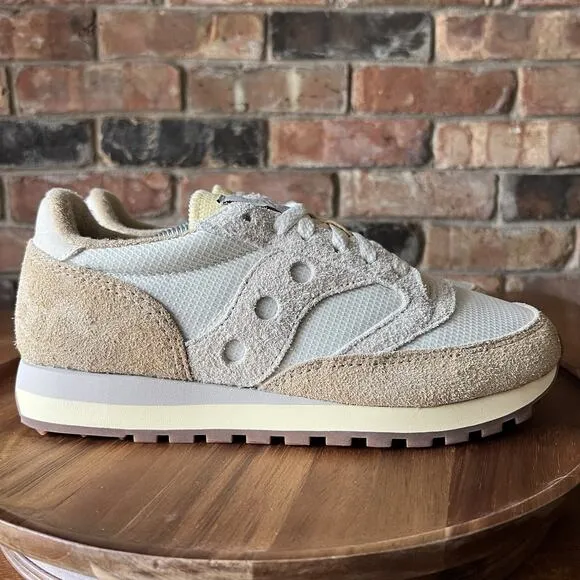 Saucony Jazz 81 S70766-1 Mens White Tan Suede Sneakers Shoes Men's 8 Women's 9.5