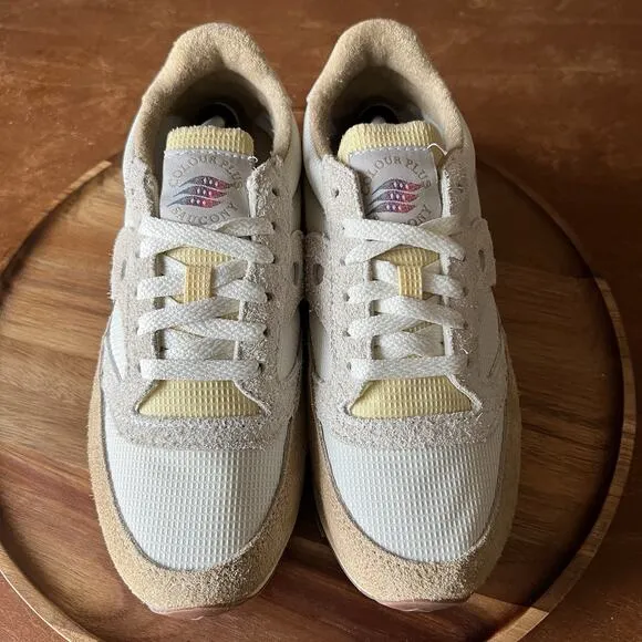 Saucony Jazz 81 S70766-1 Mens White Tan Suede Sneakers Shoes Men's 8 Women's 9.5